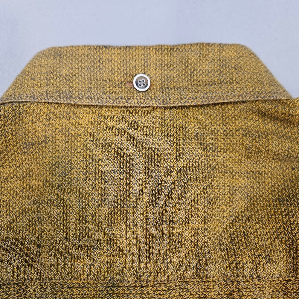 32 BAR BLUES | Mens Mustard Yellow Textured Long Sleeve Button Down Shirt Large - Picture 15 of 15